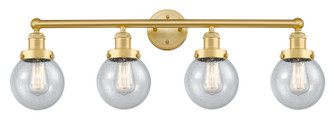 Edison Four Light Bath Vanity in Satin Gold (405|616-4W-SG-G204-6)
