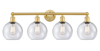 Edison Four Light Bath Vanity in Satin Gold (405|616-4W-SG-G124-8)