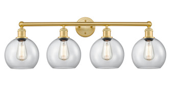 Edison Four Light Bath Vanity in Satin Gold (405|616-4W-SG-G122-8)