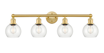 Edison Four Light Bath Vanity in Satin Gold (405|616-4W-SG-G122-6)