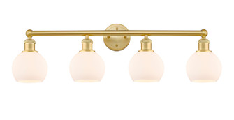 Edison Four Light Bath Vanity in Satin Gold (405|616-4W-SG-G121-6)