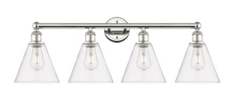 Edison Four Light Bath Vanity in Polished Nickel (405|616-4W-PN-GBC-82)