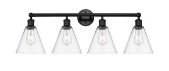 Edison Four Light Bath Vanity in Matte Black (405|616-4W-BK-GBC-82)