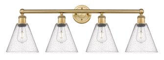 Edison Four Light Bath Vanity in Brushed Brass (405|616-4W-BB-GBC-84)