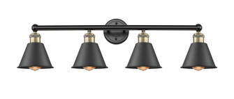 Edison Four Light Bath Vanity in Black Antique Brass (405|616-4W-BAB-M8-BK)