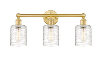 Edison Three Light Bath Vanity in Satin Gold (405|616-3W-SG-G1113)