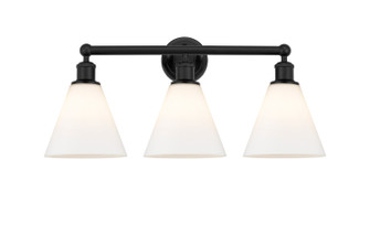 Edison Three Light Bath Vanity in Matte Black (405|616-3W-BK-GBC-81)