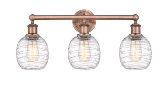 Edison Three Light Bath Vanity in Antique Copper (405|616-3W-AC-G1013)