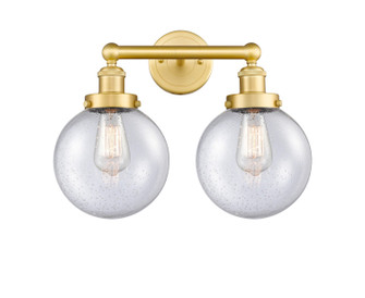 Edison Two Light Bath Vanity in Satin Gold (405|616-2W-SG-G204-8)