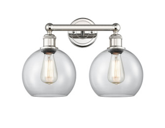 Edison Two Light Bath Vanity in Polished Nickel (405|616-2W-PN-G122-8)