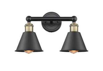 Edison Two Light Bath Vanity in Black Antique Brass (405|616-2W-BAB-M8-BK)