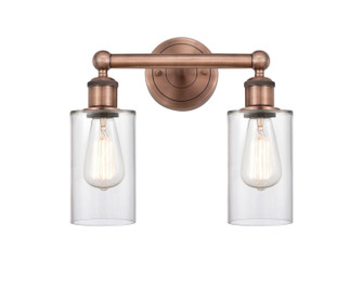 Edison Two Light Bath Vanity in Antique Copper (405|616-2W-AC-G802)