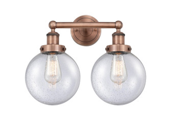 Edison Two Light Bath Vanity in Antique Copper (405|616-2W-AC-G204-8)