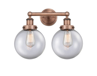 Edison Two Light Bath Vanity in Antique Copper (405|616-2W-AC-G202-8)