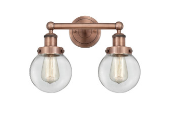 Edison Two Light Bath Vanity in Antique Copper (405|616-2W-AC-G202-6)