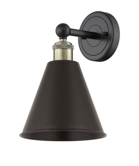 Edison One Light Wall Sconce in Black Antique Brass (405|616-1W-BAB-MBC-8-BK)