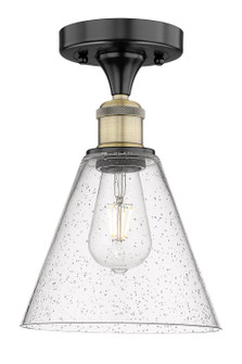 Edison One Light Semi-Flush Mount in Black Antique Brass (405|616-1F-BAB-GBC-84)