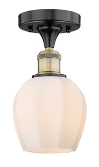 Edison One Light Semi-Flush Mount in Black Antique Brass (405|616-1F-BAB-G461-6)