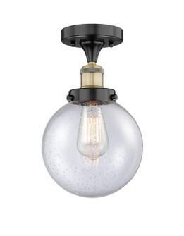 Edison One Light Semi-Flush Mount in Black Antique Brass (405|616-1F-BAB-G204-8)