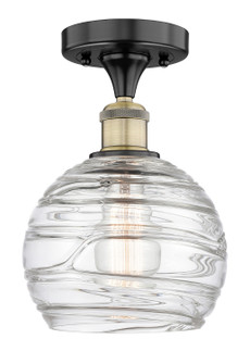 Edison One Light Semi-Flush Mount in Black Antique Brass (405|616-1F-BAB-G1213-8)