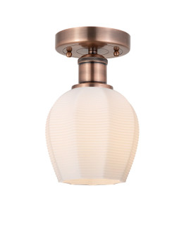 Edison One Light Semi-Flush Mount in Antique Copper (405|616-1F-AC-G461-6)