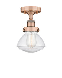 Edison One Light Semi-Flush Mount in Antique Copper (405|616-1F-AC-G324)