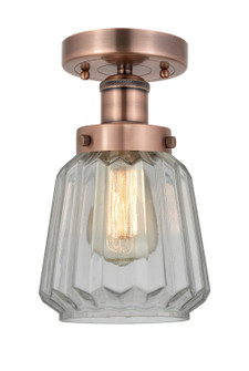 Edison One Light Semi-Flush Mount in Antique Copper (405|616-1F-AC-G142)