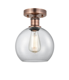 Edison One Light Semi-Flush Mount in Antique Copper (405|616-1F-AC-G122-8)