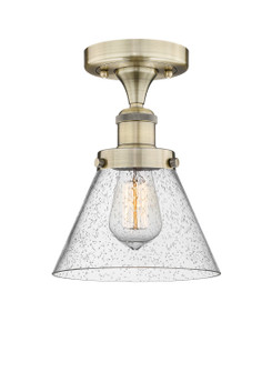 Edison One Light Semi-Flush Mount in Antique Brass (405|616-1F-AB-G44)