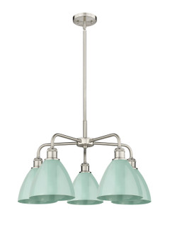 Downtown Urban Five Light Chandelier in Satin Nickel (405|516-5CR-SN-MBD-75-SF)