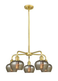 Downtown Urban Five Light Chandelier in Satin Gold (405|516-5CR-SG-G96)