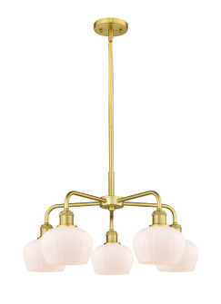 Ballston Five Light Chandelier in Satin Gold (405|516-5CR-SG-G91)