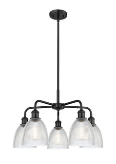 Ballston Five Light Chandelier in Matte Black (405|516-5CR-BK-G382)