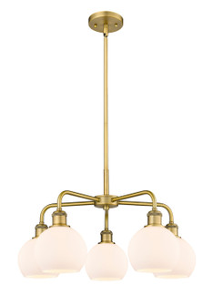 Downtown Urban Five Light Chandelier in Brushed Brass (405|516-5CR-BB-G121-6)