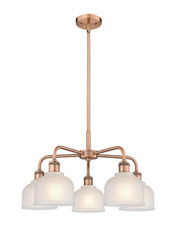 Downtown Urban Five Light Chandelier in Antique Copper (405|516-5CR-AC-G411)