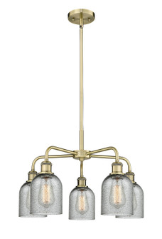 Downtown Urban Five Light Chandelier in Antique Brass (405|516-5CR-AB-G257)