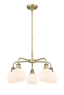 Downtown Urban Five Light Chandelier in Antique Brass (405|516-5CR-AB-G121-6)