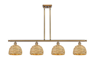 Ballston Four Light Island Pendant in Brushed Brass (405|516-4I-BB-RBD-8-NAT)