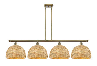Ballston Four Light Island Pendant in Antique Brass (405|516-4I-AB-RBD-12-NAT)