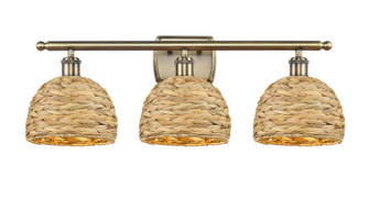 Ballston Three Light Bath Vanity in Antique Brass (405|516-3W-AB-RBD-8-NAT)