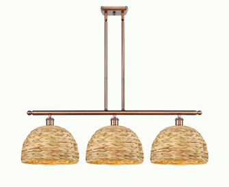 Ballston Three Light Island Pendant in Antique Copper (405|516-3I-AC-RBD-12-NAT)
