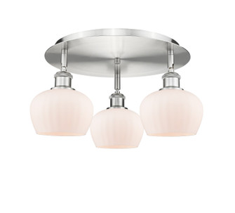 Ballston Three Light Semi-Flush Mount in Satin Nickel (405|516-3C-SN-G91)