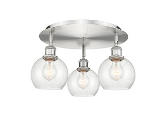 Ballston Three Light Semi-Flush Mount in Satin Nickel (405|516-3C-SN-G124-6)