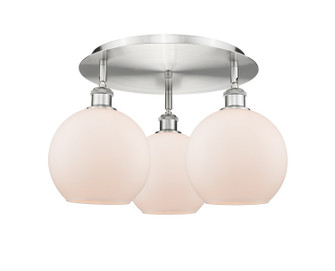 Ballston Three Light Semi-Flush Mount in Satin Nickel (405|516-3C-SN-G121-8)