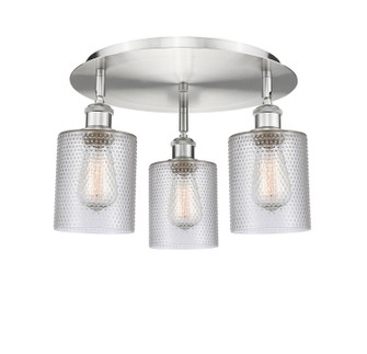 Ballston Three Light Semi-Flush Mount in Satin Nickel (405|516-3C-SN-G112)