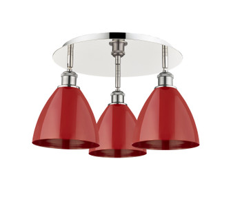 Ballston Three Light Semi-Flush Mount in Polished Nickel (405|516-3C-PN-MBD-75-RD)