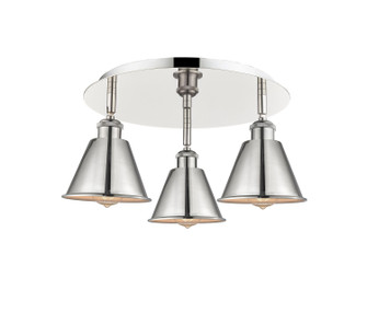 Ballston Three Light Semi-Flush Mount in Polished Nickel (405|516-3C-PN-M8-PN)