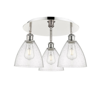 Ballston Three Light Semi-Flush Mount in Polished Nickel (405|516-3C-PN-GBD-754)