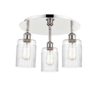 Ballston Three Light Semi-Flush Mount in Polished Nickel (405|516-3C-PN-G342)