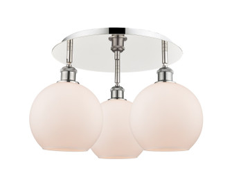 Ballston Three Light Flush Mount in Polished Nickel (405|516-3C-PN-G121-8)